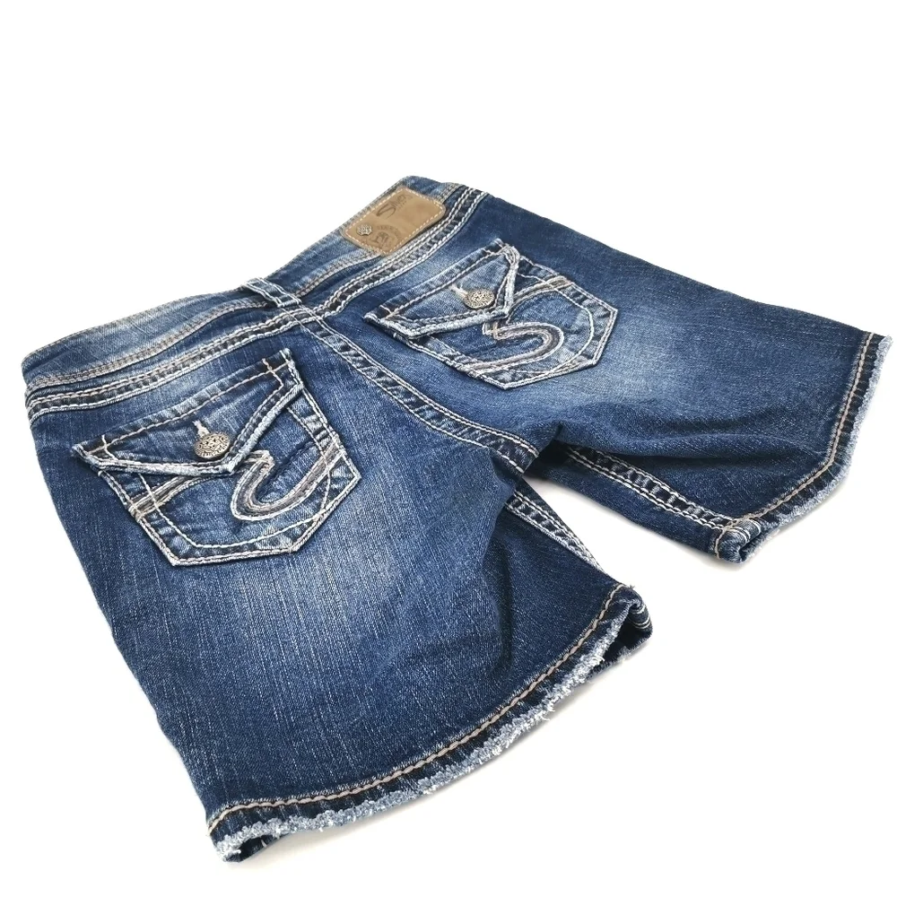 Silver Women’s 26 Silver Suki Denim Bling Shorts